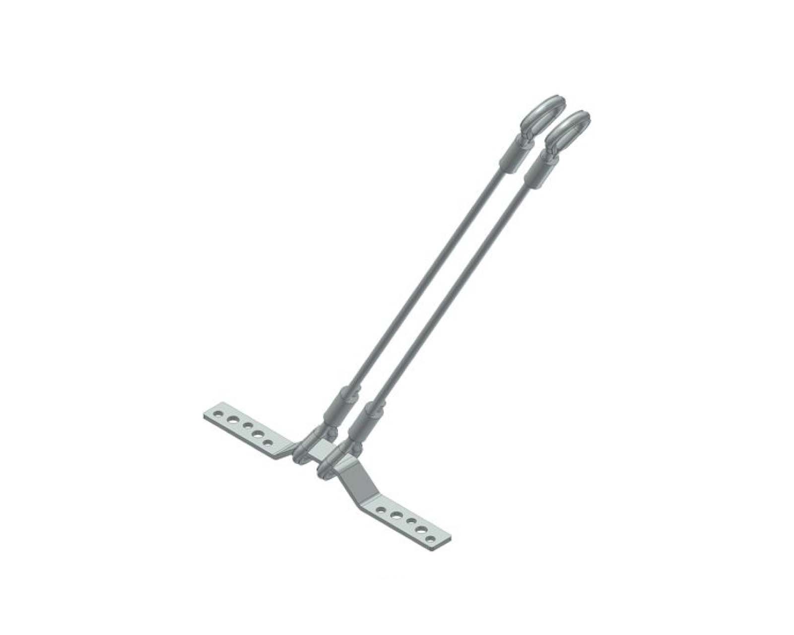 Gancio sottotegola con doppia fune 8 L = 60 cm