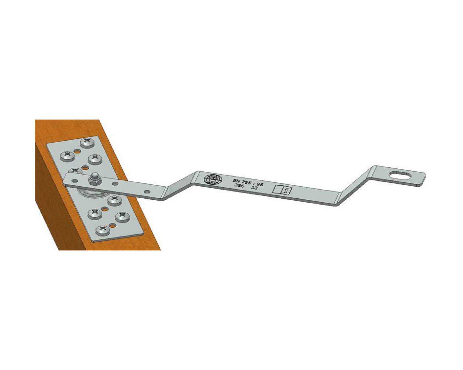 Adattatore multidirezionale per ganci sottotegola con occhiolo zincato 14 fori 10