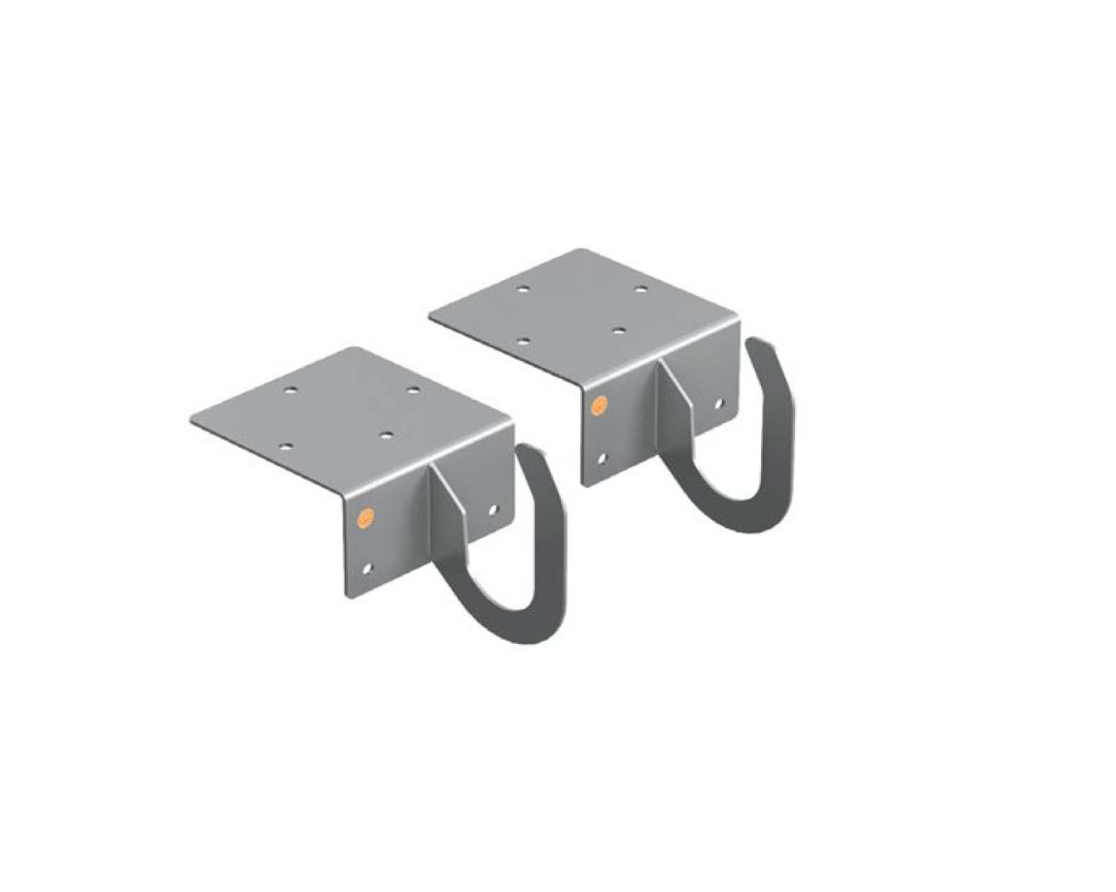 Coppia di ganci scala ad angolo zincati 4+4 fori 12