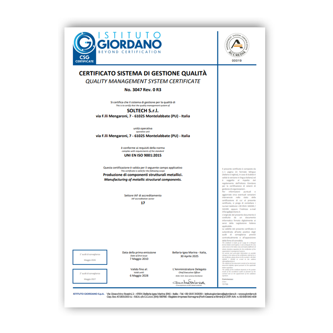 Certificazione sistema di gestione qualit UNI EN ISO 9001