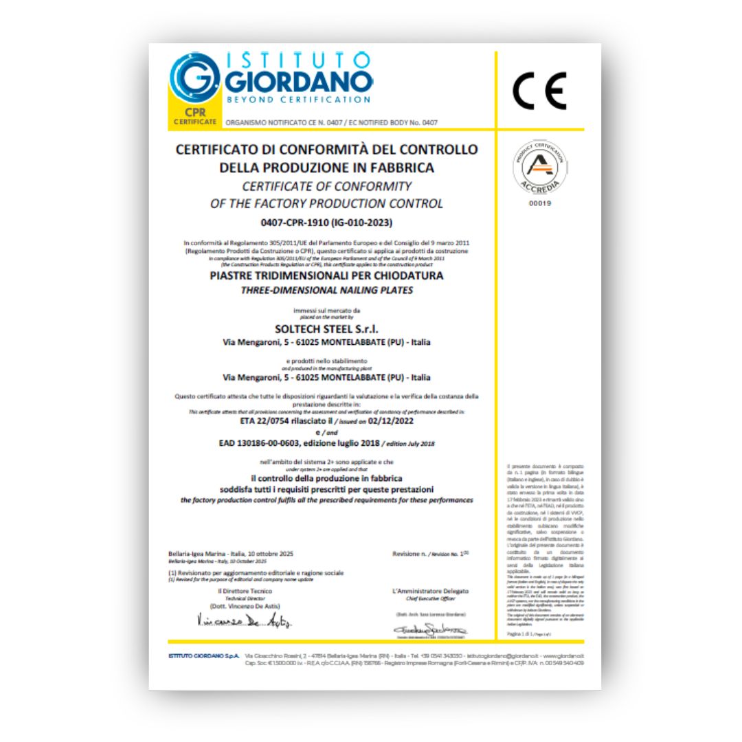 Certificato di Conformit ETA20/0754